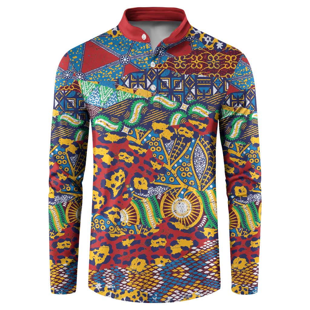 Traditional African Animal Skins Pattern Button Sweatshirt LT9 - Wonder Print Shop
