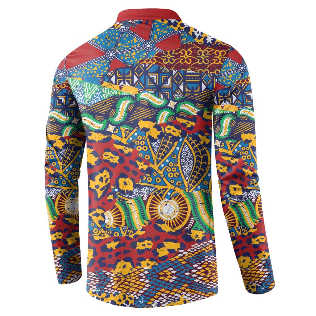 Traditional African Animal Skins Pattern Button Sweatshirt LT9 - Wonder Print Shop