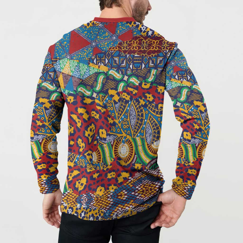 Traditional African Animal Skins Pattern Button Sweatshirt LT9 - Wonder Print Shop