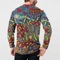 Traditional African Animal Skins Pattern Button Sweatshirt LT9 - Wonder Print Shop