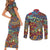 Traditional African Animal Skins Pattern Couples Matching Short Sleeve Bodycon Dress and Long Sleeve Button Shirt LT9 - Wonder Print Shop
