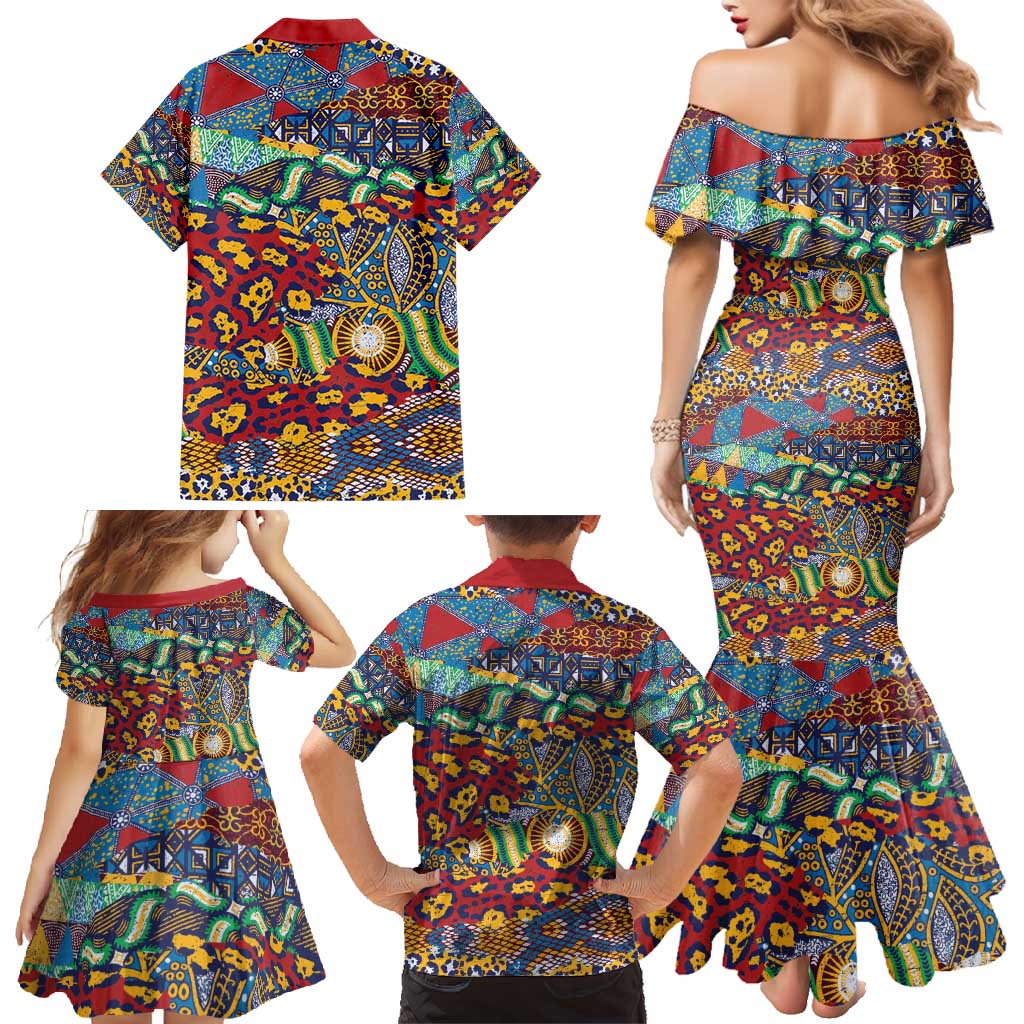 Traditional African Animal Skins Pattern Family Matching Mermaid Dress and Hawaiian Shirt LT9 - Wonder Print Shop