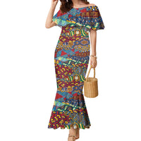 Traditional African Animal Skins Pattern Family Matching Mermaid Dress and Hawaiian Shirt LT9 - Wonder Print Shop