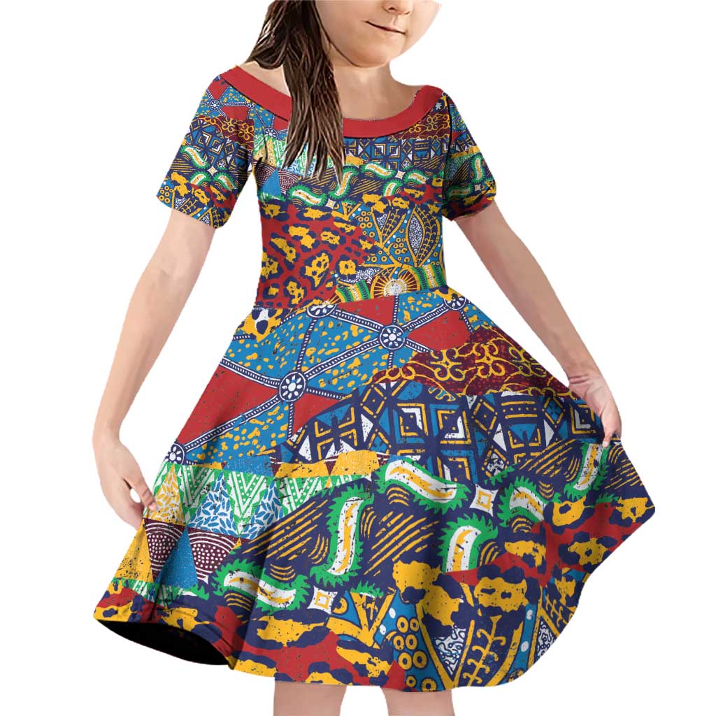Traditional African Animal Skins Pattern Family Matching Off Shoulder Short Dress and Hawaiian Shirt LT9 - Wonder Print Shop