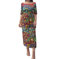 Traditional African Animal Skins Pattern Family Matching Puletasi and Hawaiian Shirt - Wonder Print Shop