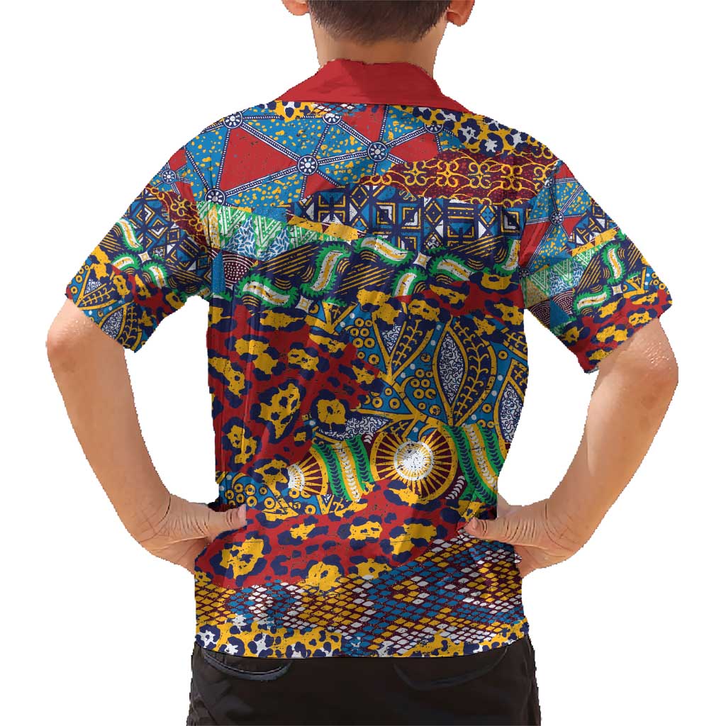 Traditional African Animal Skins Pattern Family Matching Short Sleeve Bodycon Dress and Hawaiian Shirt - Wonder Print Shop