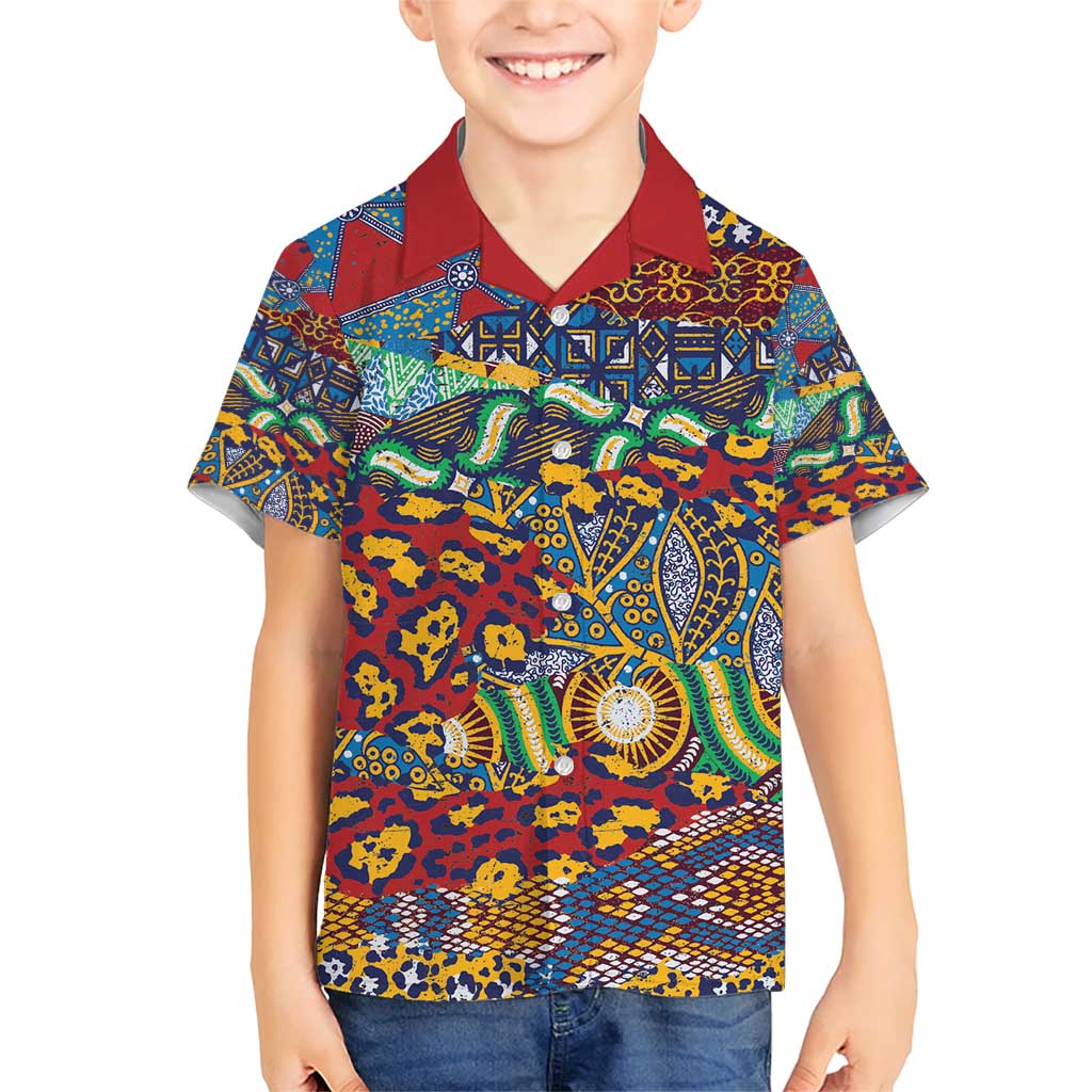 Traditional African Animal Skins Pattern Family Matching Short Sleeve Bodycon Dress and Hawaiian Shirt - Wonder Print Shop