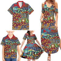 Traditional African Animal Skins Pattern Family Matching Summer Maxi Dress and Hawaiian Shirt - Wonder Print Shop