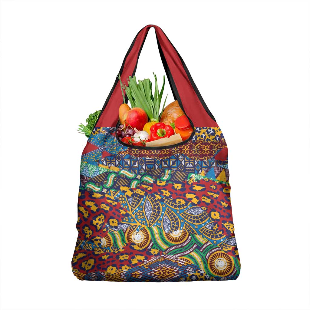 Traditional African Animal Skins Pattern Grocery Bag