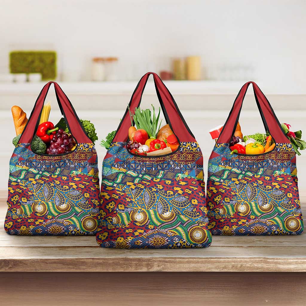 Traditional African Animal Skins Pattern Grocery Bag