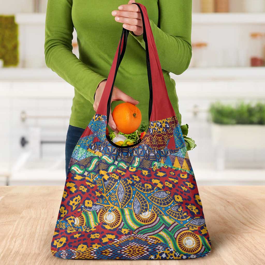 Traditional African Animal Skins Pattern Grocery Bag