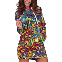 Traditional African Animal Skins Pattern Hoodie Dress - Wonder Print Shop
