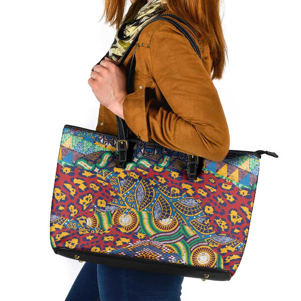 Traditional African Animal Skins Pattern Leather Tote Bag - Wonder Print Shop