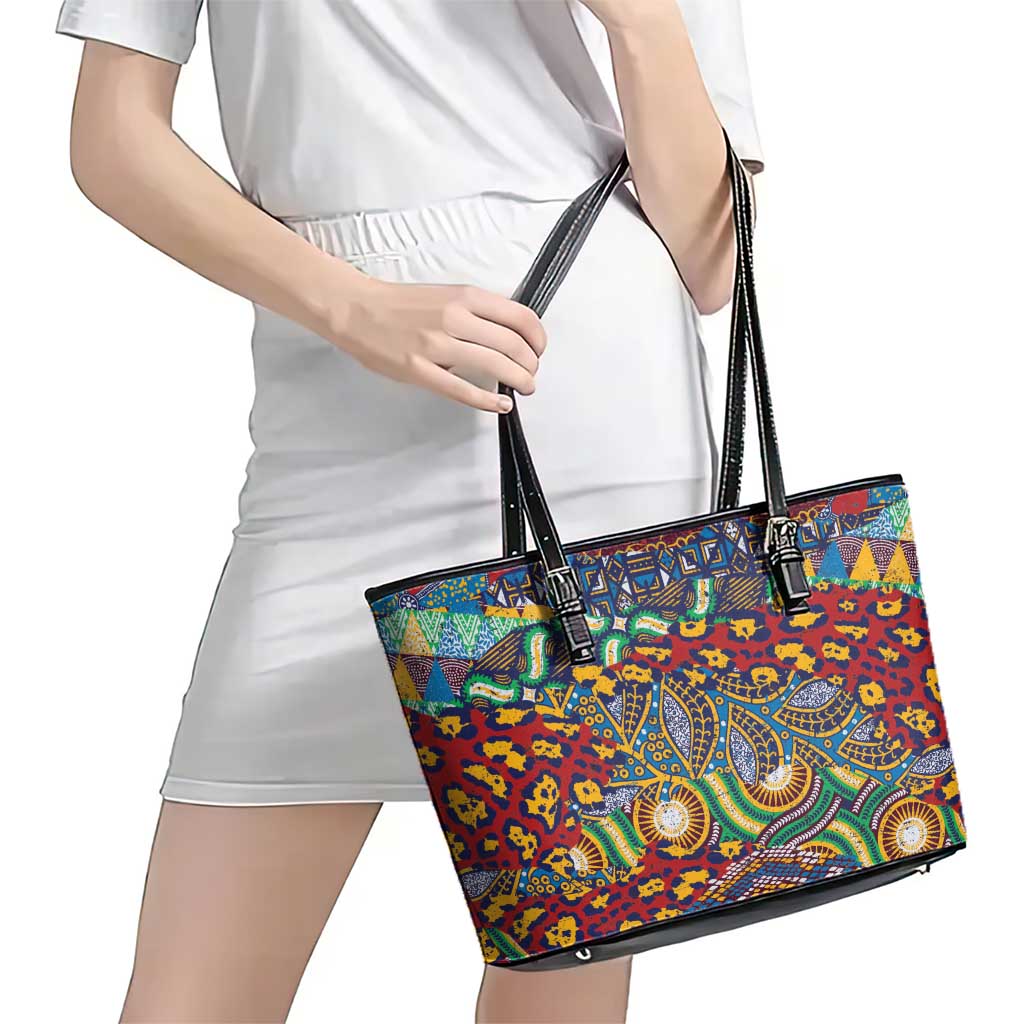 Traditional African Animal Skins Pattern Leather Tote Bag - Wonder Print Shop