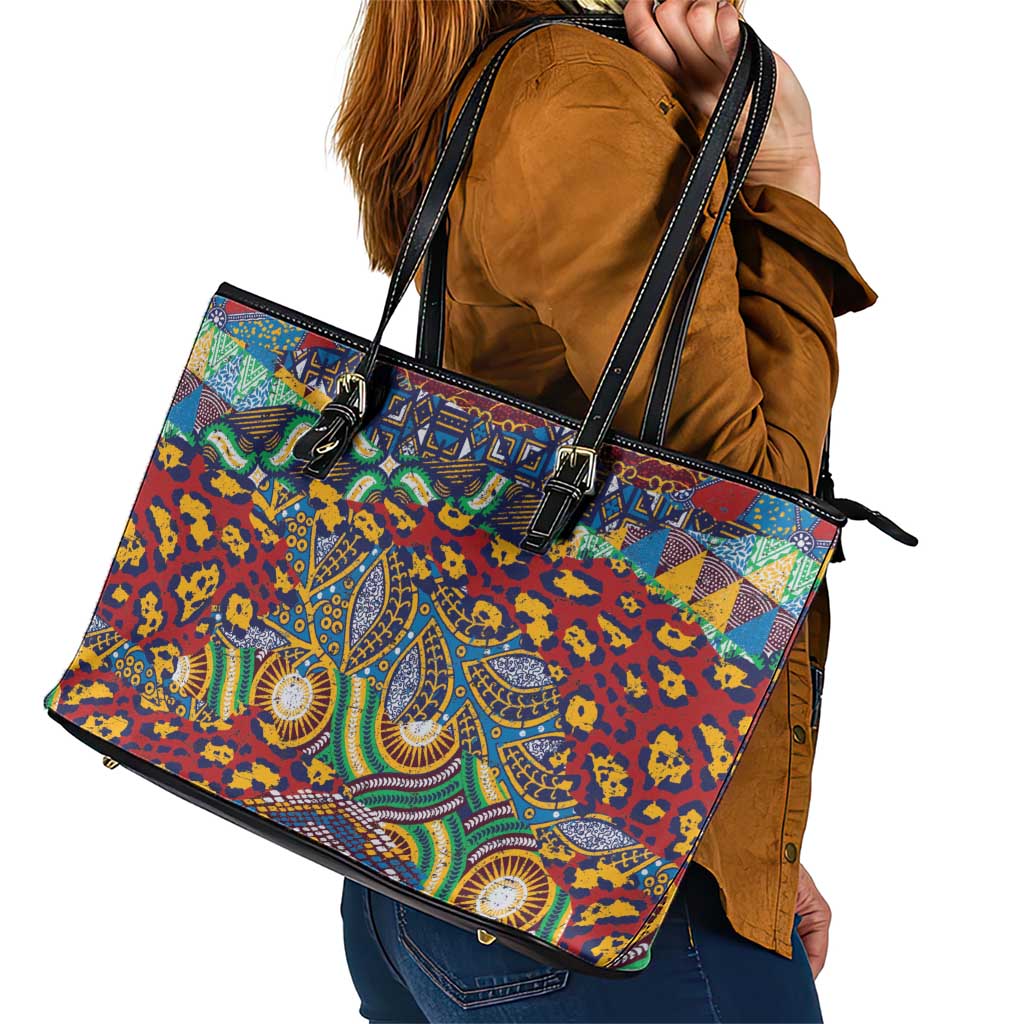 Traditional African Animal Skins Pattern Leather Tote Bag - Wonder Print Shop
