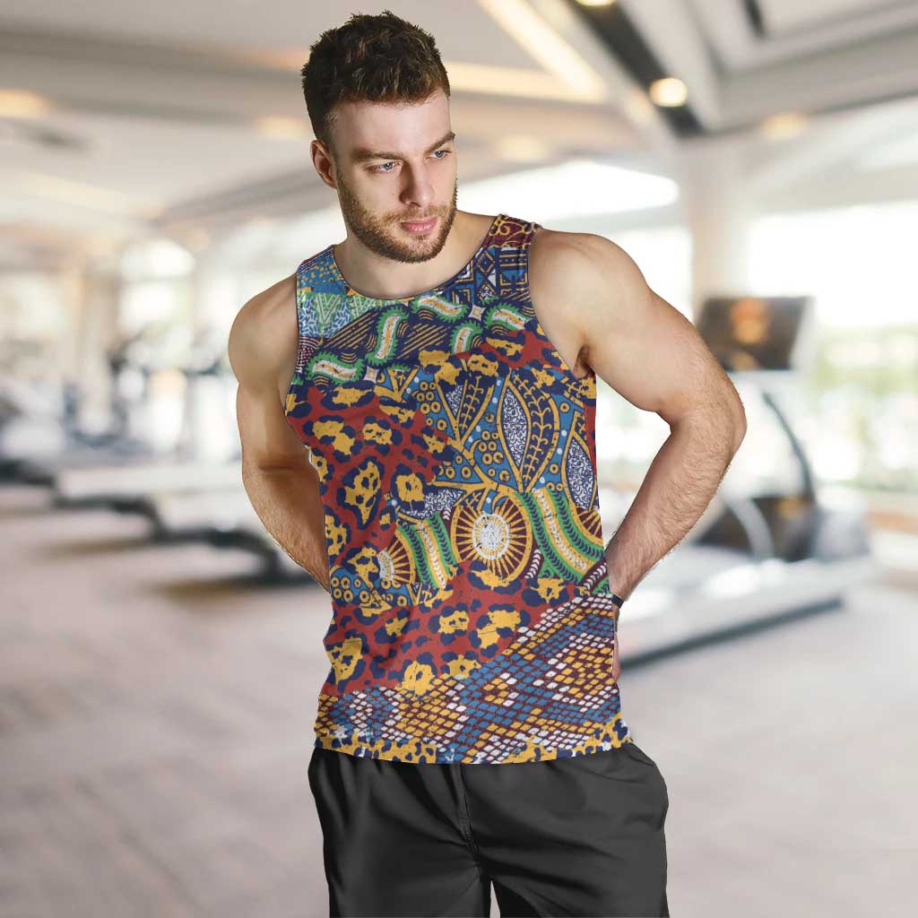 Traditional African Animal Skins Pattern Men Tank Top - Wonder Print Shop