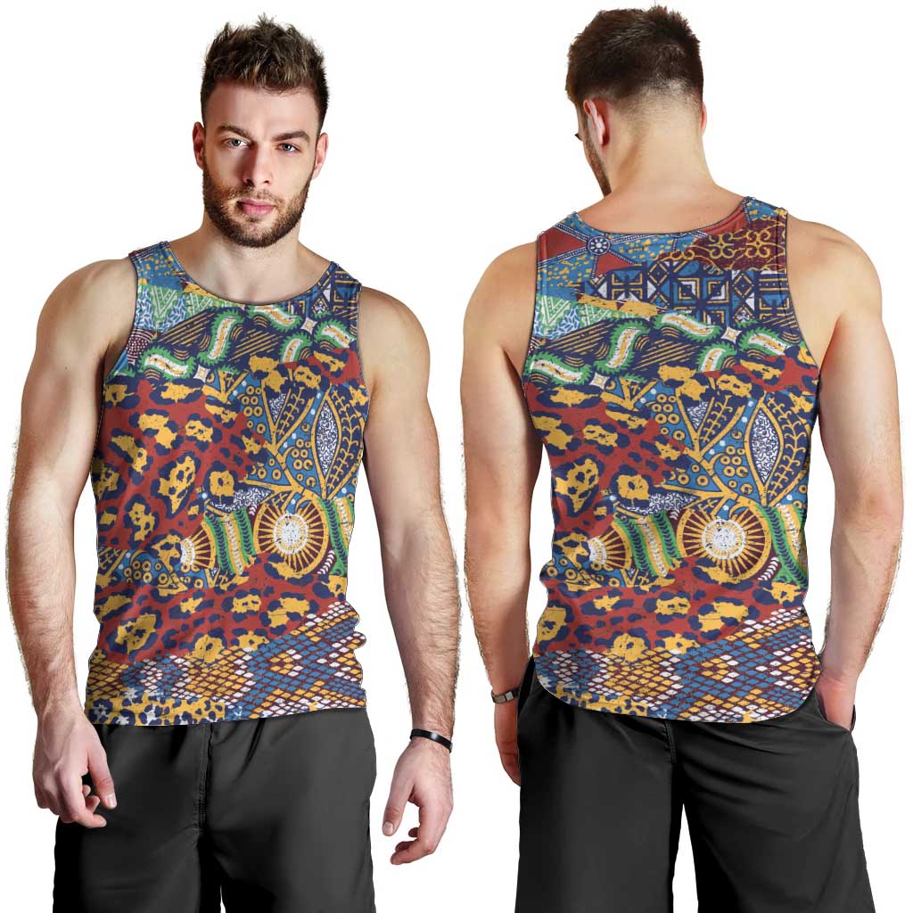 Traditional African Animal Skins Pattern Men Tank Top - Wonder Print Shop