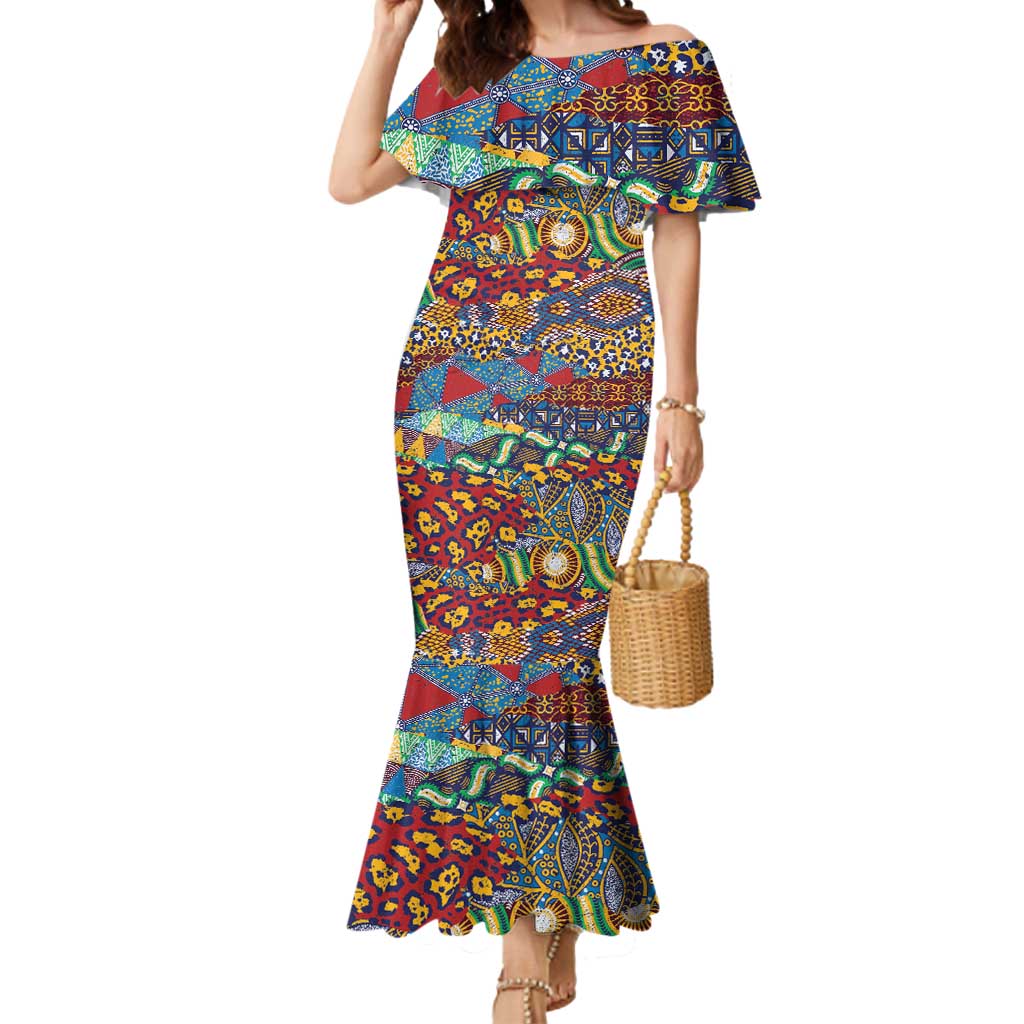 Traditional African Animal Skins Pattern Mermaid Dress - Wonder Print Shop