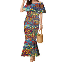 Traditional African Animal Skins Pattern Mermaid Dress - Wonder Print Shop