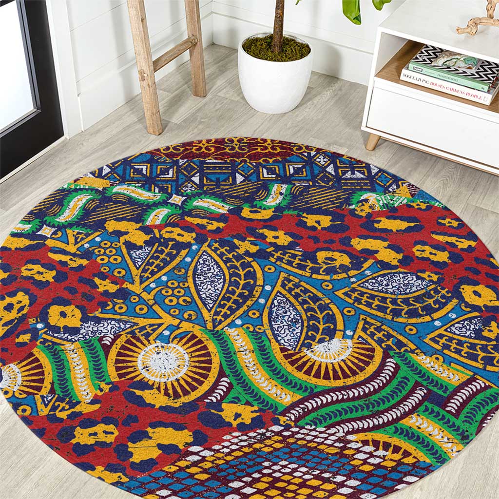 Traditional African Animal Skins Pattern Round Carpet