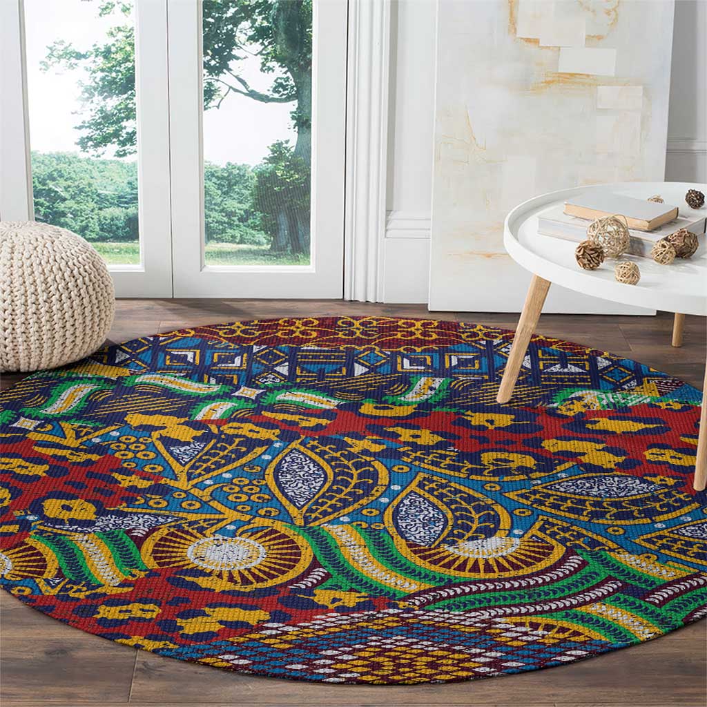 Traditional African Animal Skins Pattern Round Carpet