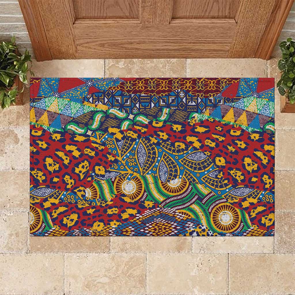 Traditional African Animal Skins Pattern Rubber Doormat - Wonder Print Shop