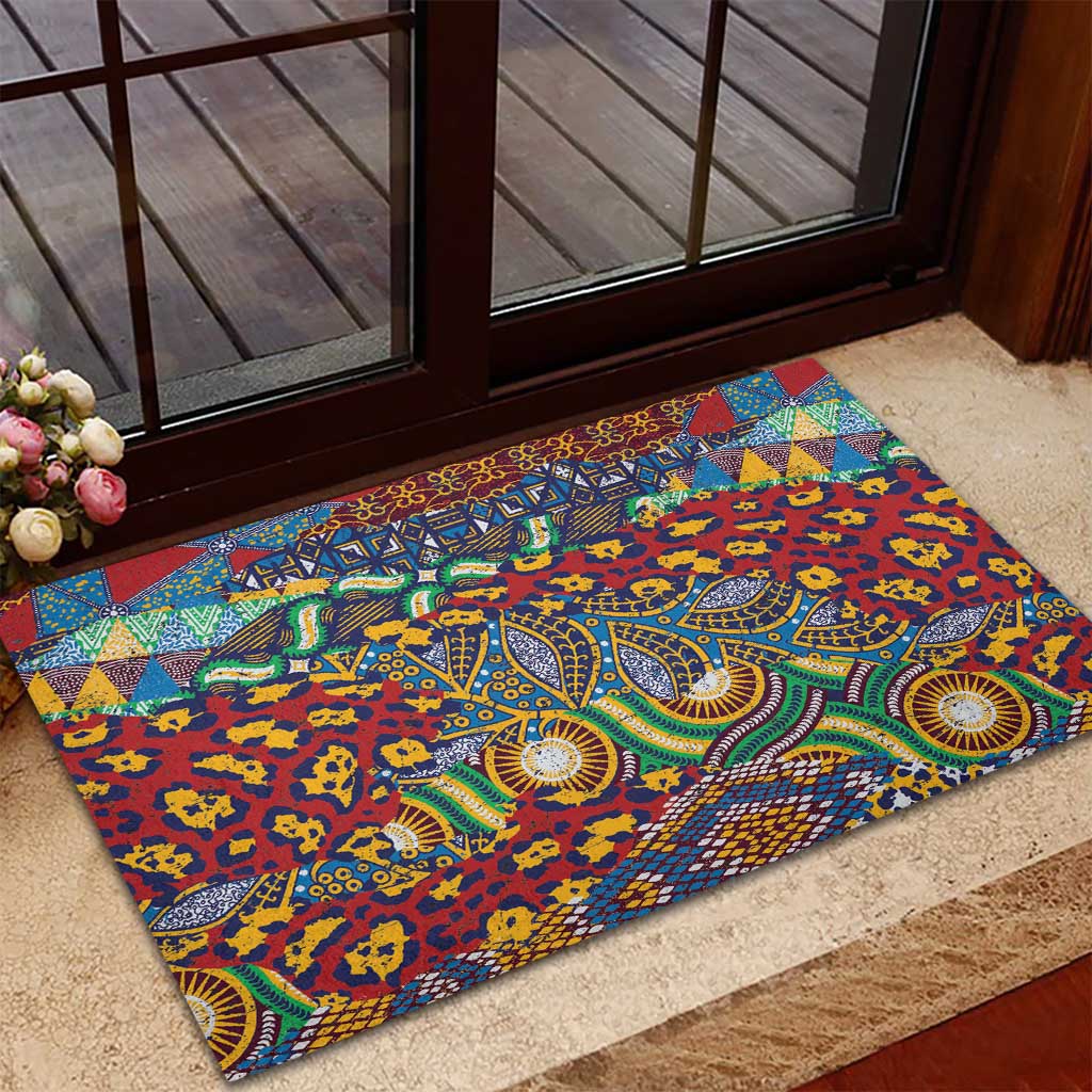Traditional African Animal Skins Pattern Rubber Doormat - Wonder Print Shop