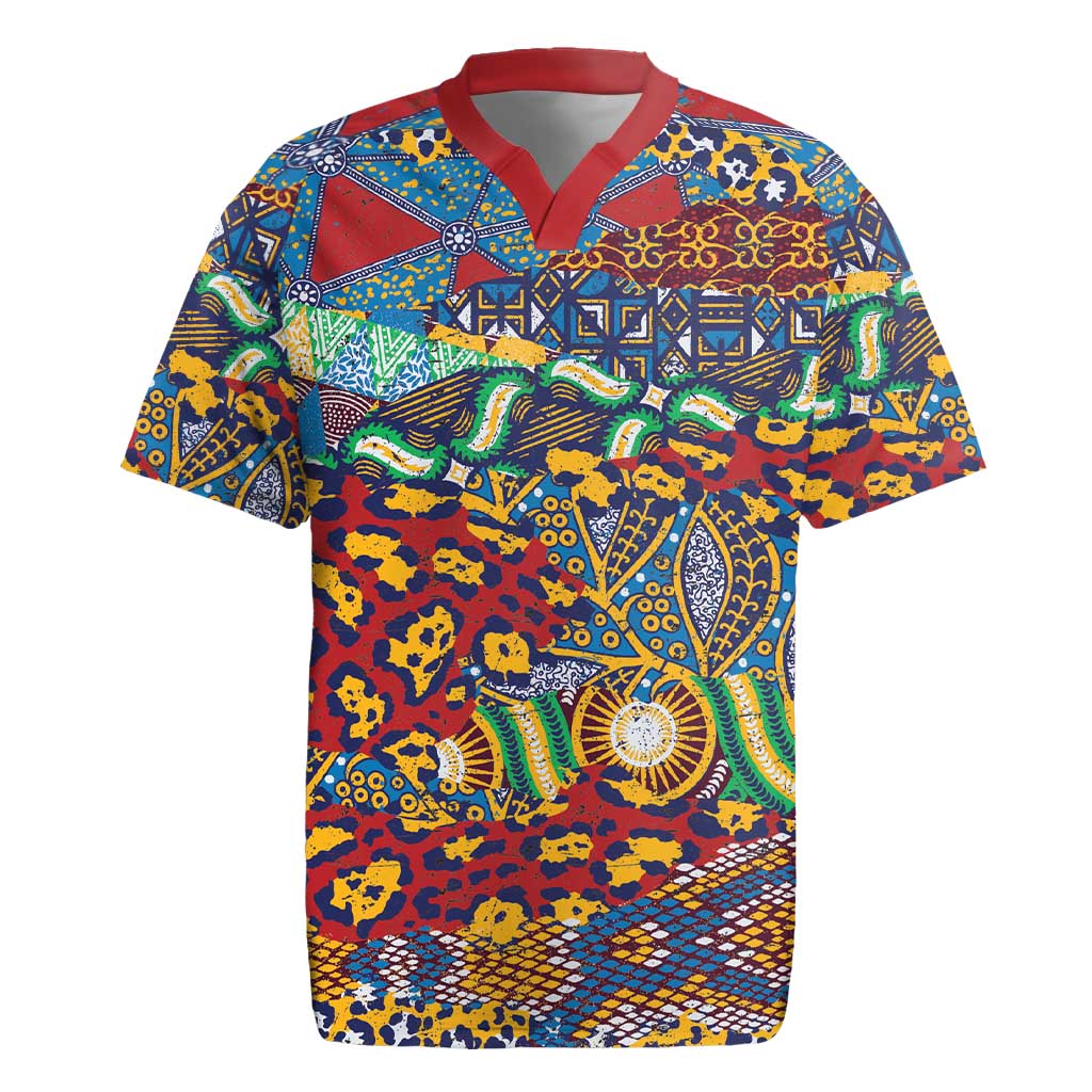 Traditional African Animal Skins Pattern Rugby Jersey - Wonder Print Shop