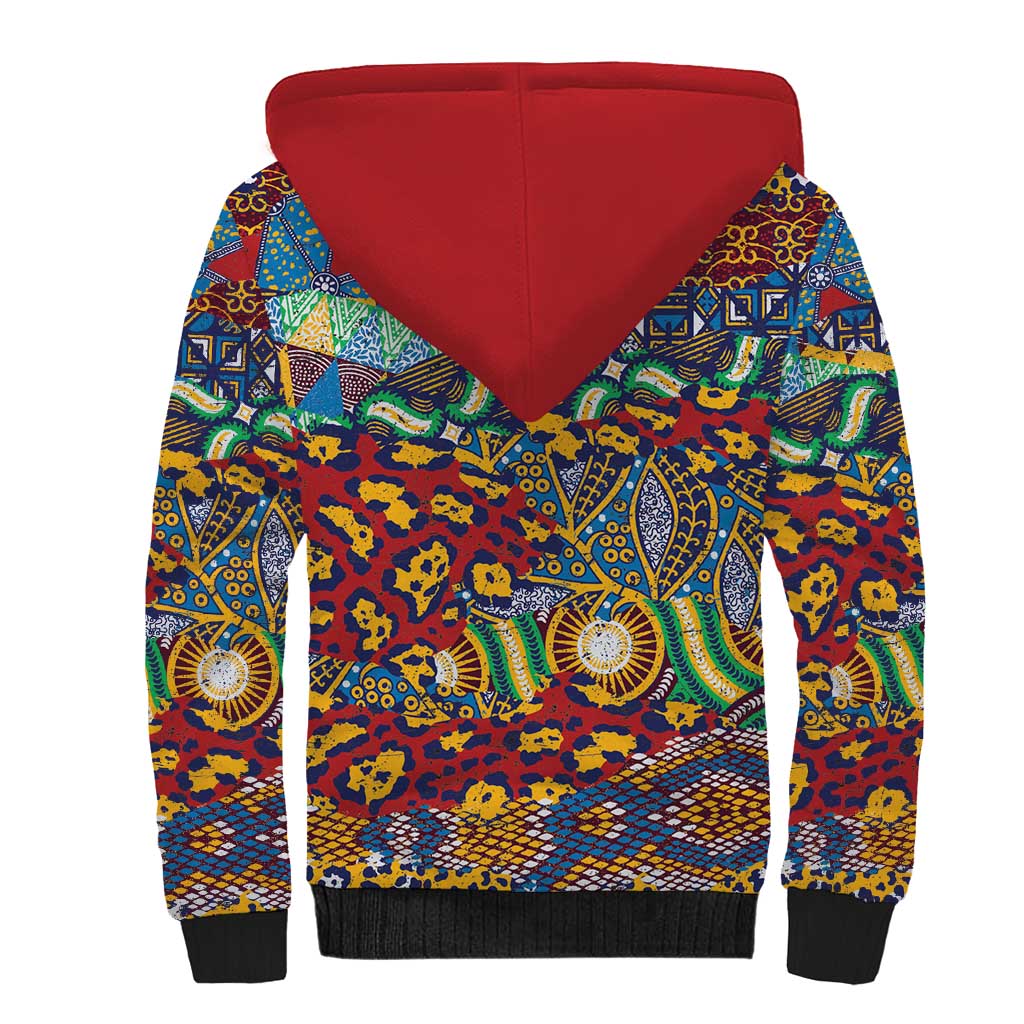 Traditional African Animal Skins Pattern Sherpa Hoodie - Wonder Print Shop