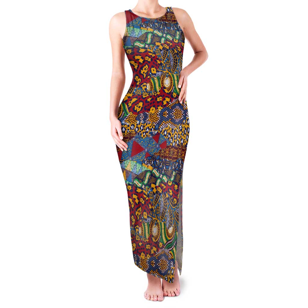 Traditional African Animal Skins Pattern Tank Maxi Dress - Wonder Print Shop