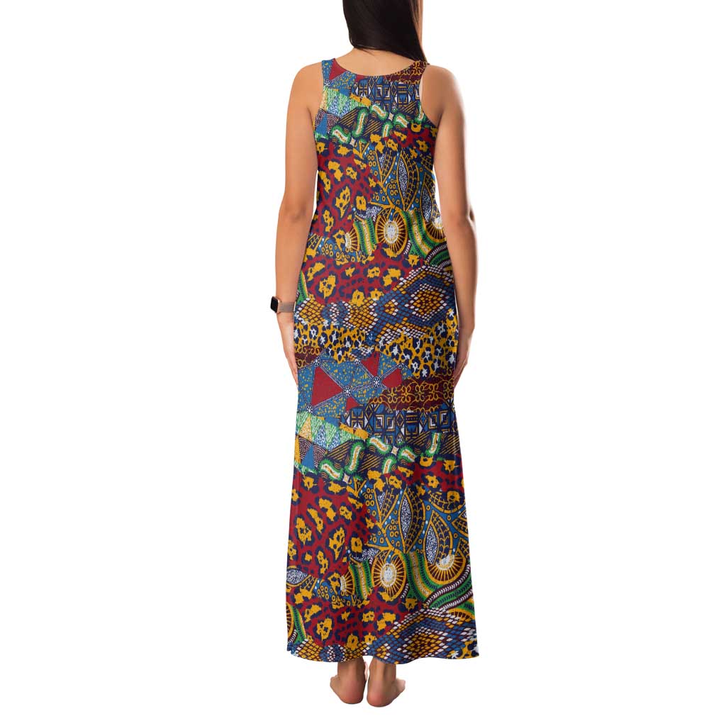Traditional African Animal Skins Pattern Tank Maxi Dress - Wonder Print Shop