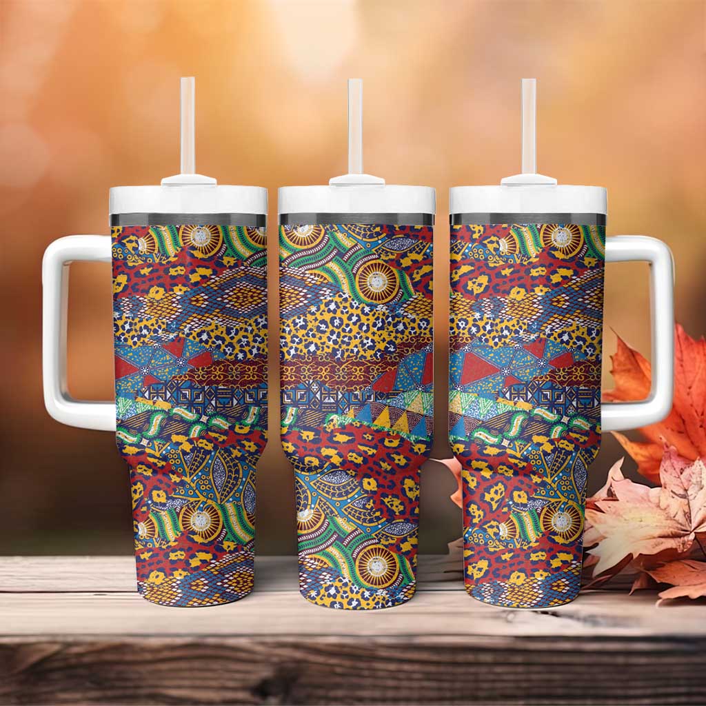 Traditional African Animal Skins Pattern Tumbler With Handle - Wonder Print Shop