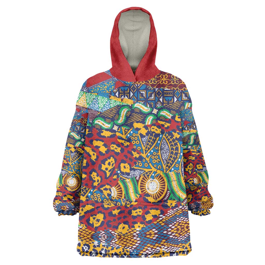 Traditional African Animal Skins Pattern Wearable Blanket Hoodie - Wonder Print Shop