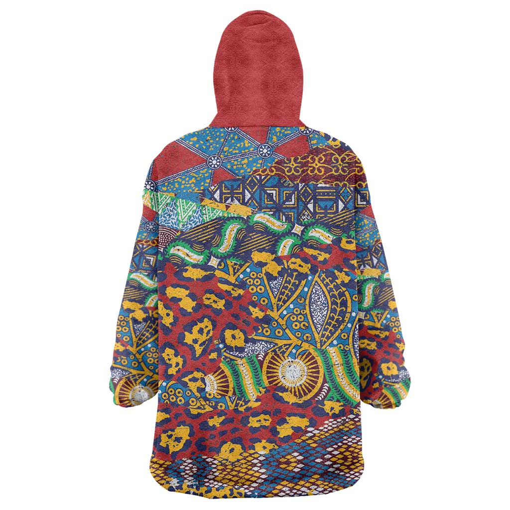 Traditional African Animal Skins Pattern Wearable Blanket Hoodie - Wonder Print Shop