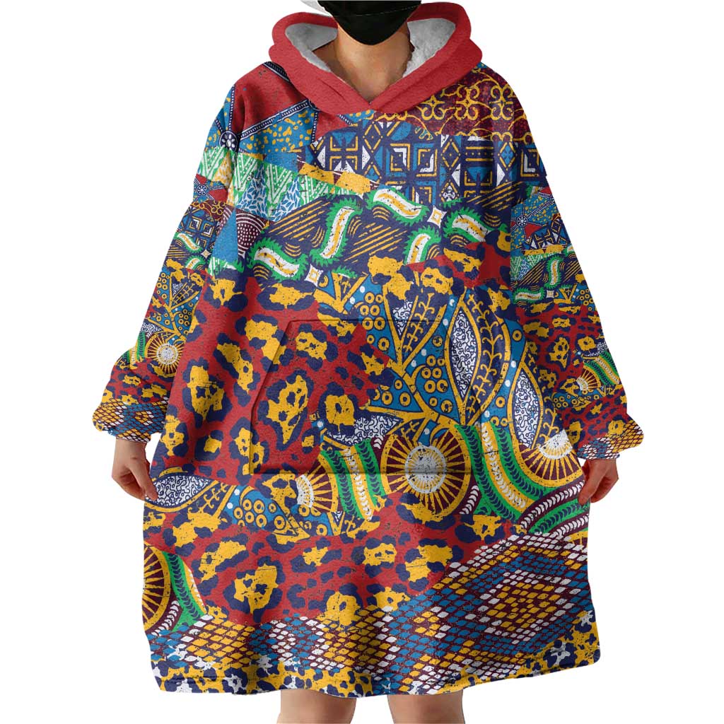 Traditional African Animal Skins Pattern Wearable Blanket Hoodie - Wonder Print Shop