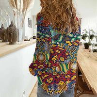 Traditional African Animal Skins Pattern Women Casual Shirt - Wonder Print Shop