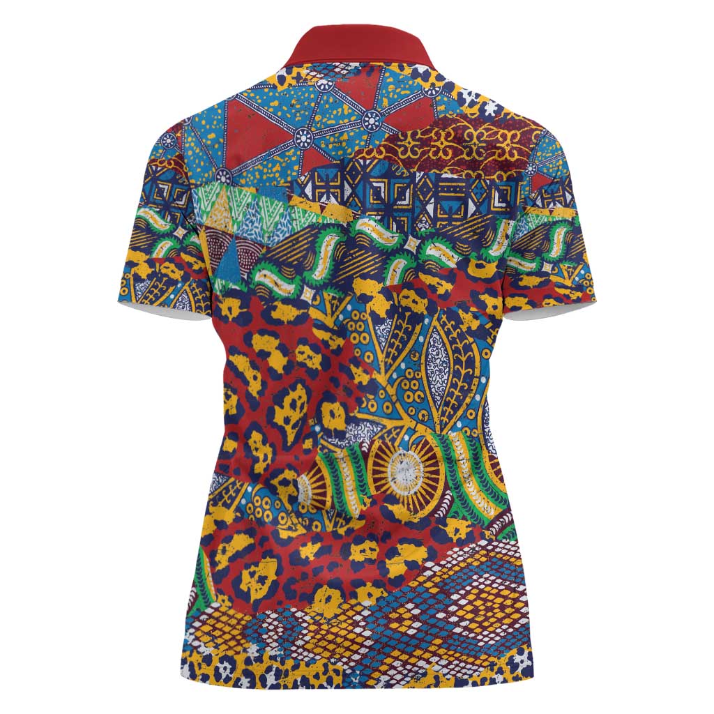 Traditional African Animal Skins Pattern Women Polo Shirt - Wonder Print Shop