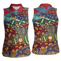 Traditional African Animal Skins Pattern Women Sleeveless Polo Shirt - Wonder Print Shop