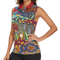 Traditional African Animal Skins Pattern Women Sleeveless Polo Shirt - Wonder Print Shop