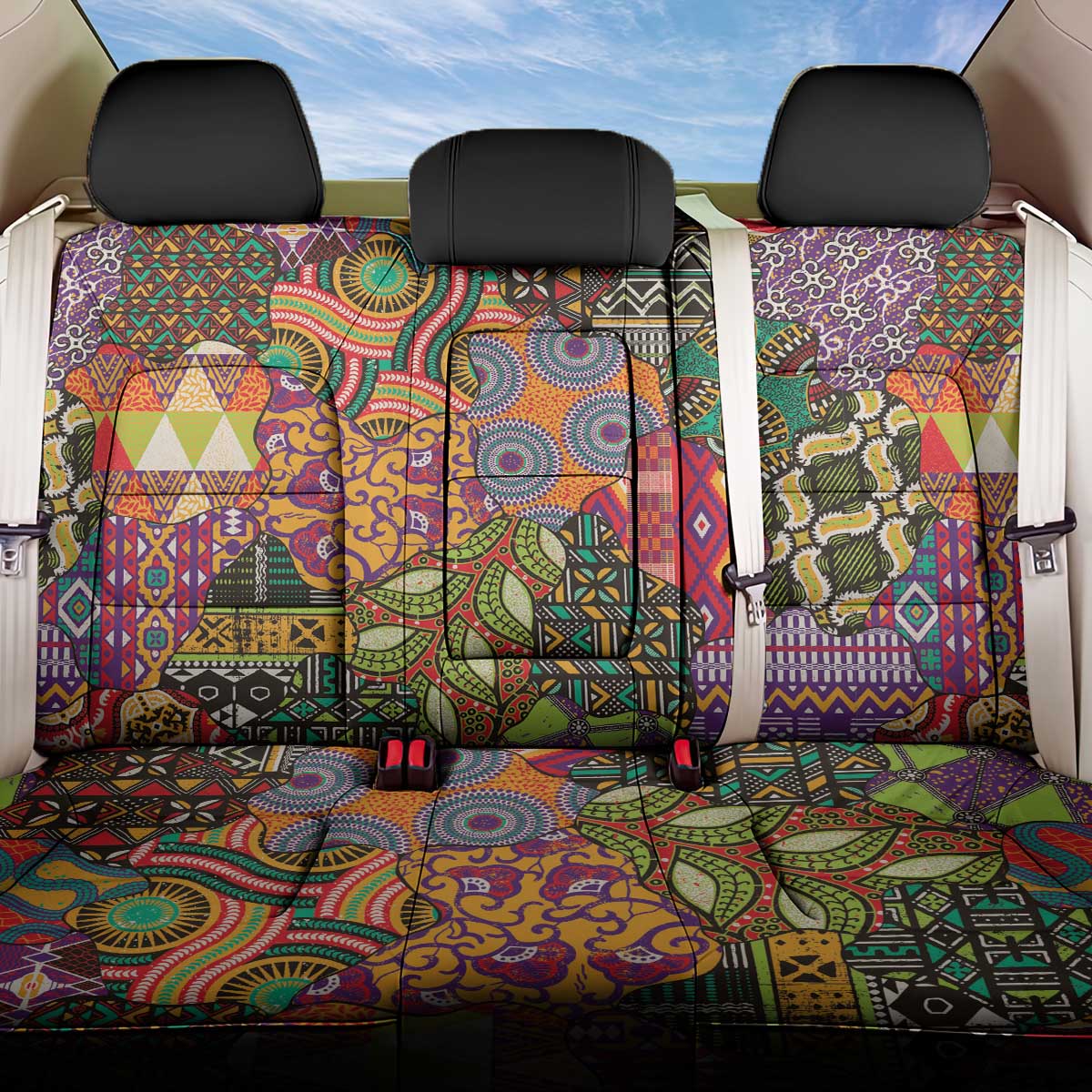 Traditional Ethnic African Vintage Motifs Back Car Seat Cover LT9 - Wonder Print Shop