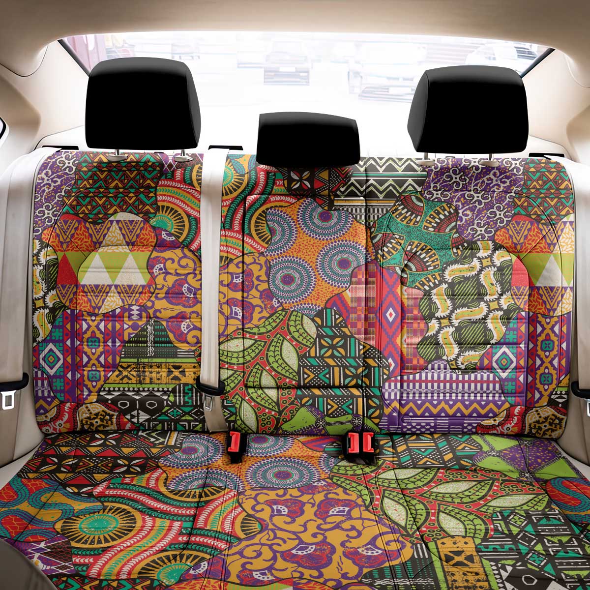 Traditional Ethnic African Vintage Motifs Back Car Seat Cover LT9 - Wonder Print Shop