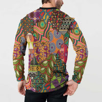 Traditional Ethnic African Vintage Motifs Button Sweatshirt LT9 - Wonder Print Shop