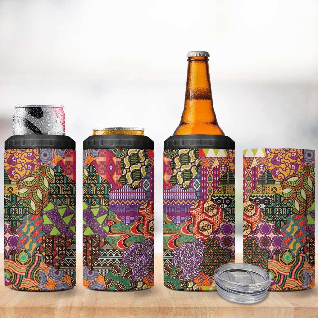 Traditional Ethnic African Vintage Motifs 4 in 1 Can Cooler Tumbler LT9 - Wonder Print Shop