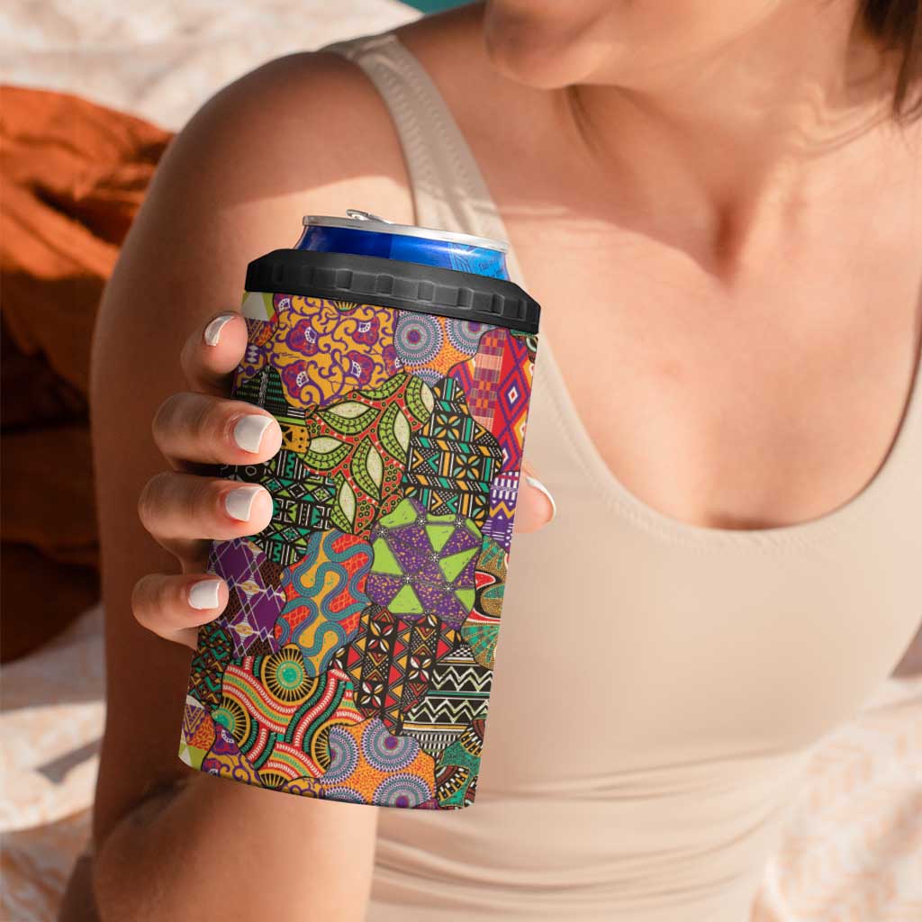 Traditional Ethnic African Vintage Motifs 4 in 1 Can Cooler Tumbler LT9 - Wonder Print Shop