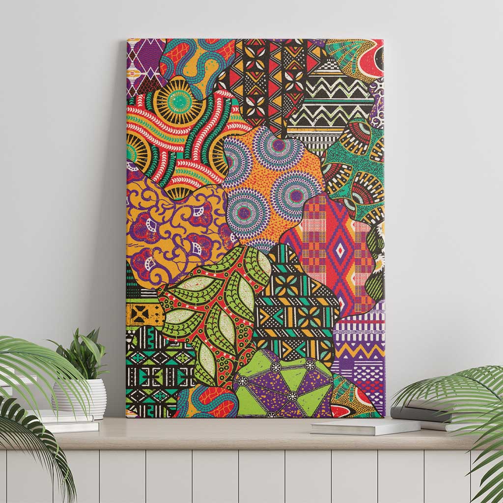 Traditional Ethnic African Vintage Motifs Canvas Wall Art LT9 - Wonder Print Shop