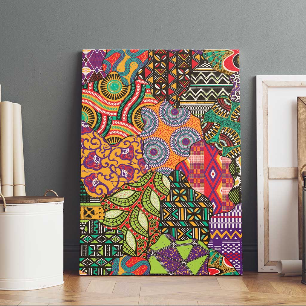 Traditional Ethnic African Vintage Motifs Canvas Wall Art LT9 - Wonder Print Shop