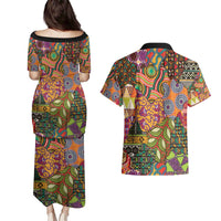Traditional Ethnic African Vintage Motifs Couples Matching Puletasi and Hawaiian Shirt LT9 - Wonder Print Shop