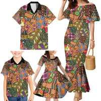 Traditional Ethnic African Vintage Motifs Family Matching Mermaid Dress and Hawaiian Shirt LT9 - Wonder Print Shop