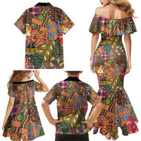 Traditional Ethnic African Vintage Motifs Family Matching Mermaid Dress and Hawaiian Shirt LT9 - Wonder Print Shop