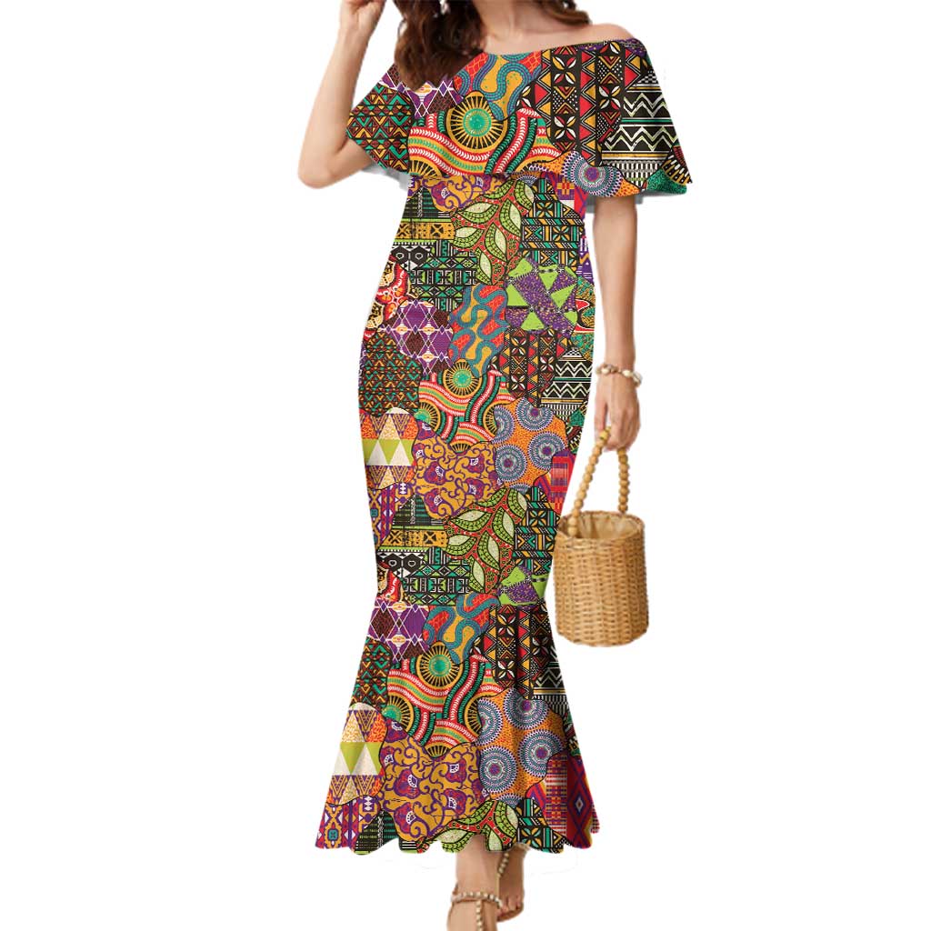 Traditional Ethnic African Vintage Motifs Family Matching Mermaid Dress and Hawaiian Shirt LT9 - Wonder Print Shop